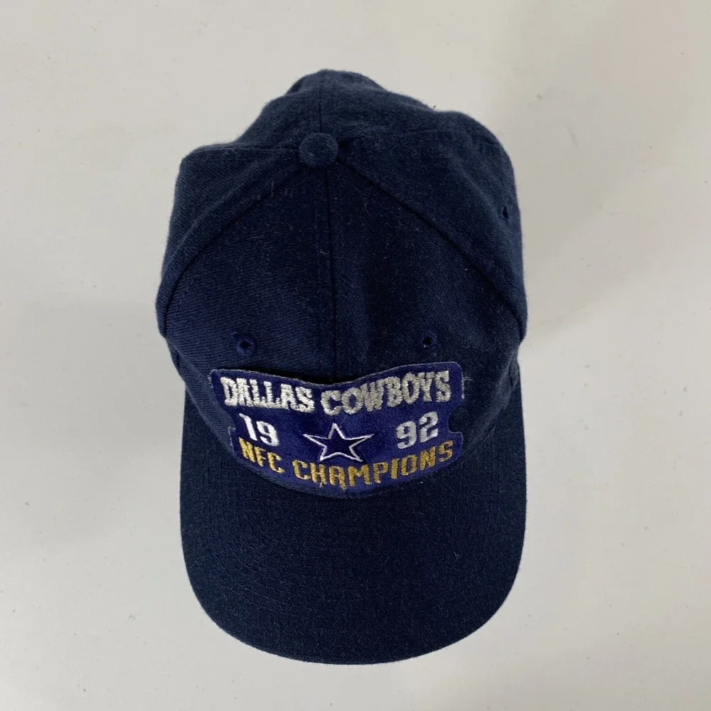 Vtg 1992 Dallas Cowboys NFL NFC Champions Snapback Hat Navy Embroidered Patch - Picture 7 of 11